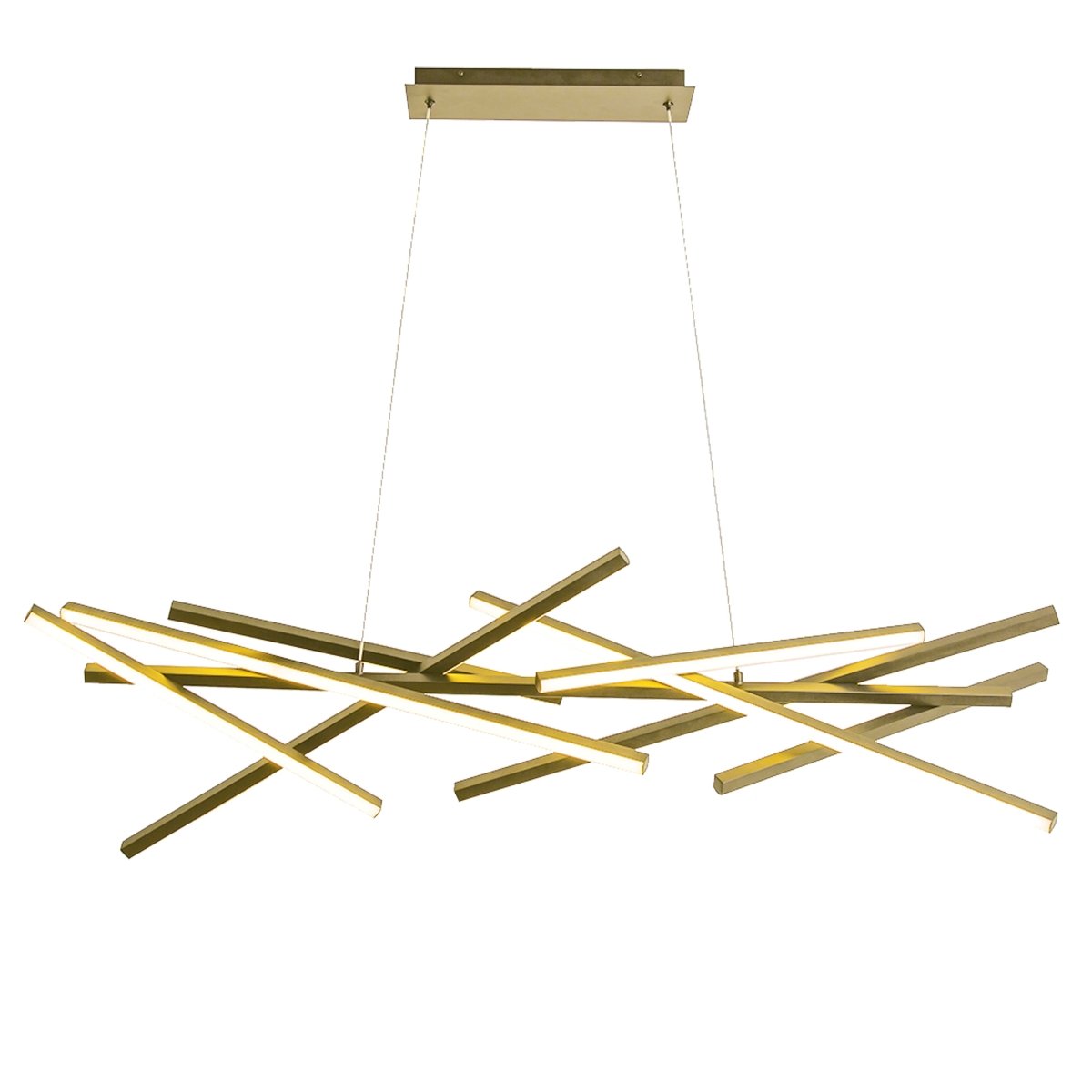 Chandelier linéaire Carly - Laiton vieilli by Dainolite | Luminaires & cie