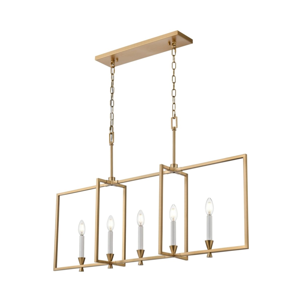 Chandelier linéaire Carrisbrooke - Laiton 42 1/2" by DVI Lighting | Luminaires & cie