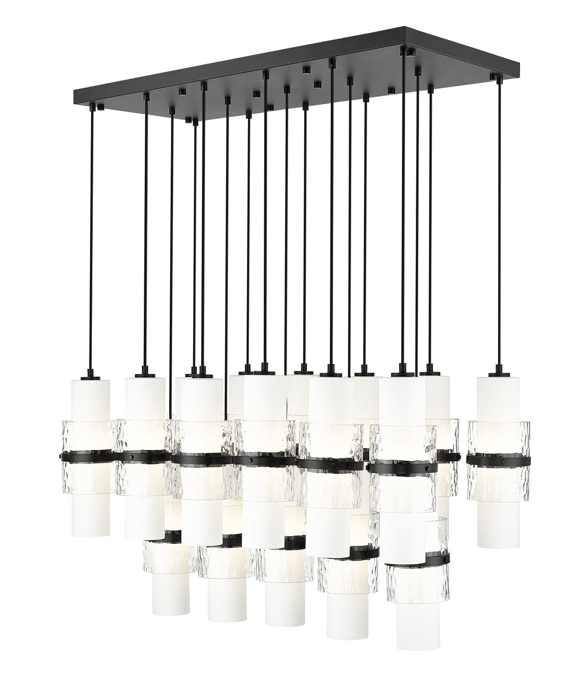 Suspension linéaire multiple Cayden Noir mat, nombre ampoules 17 – Z-Lite