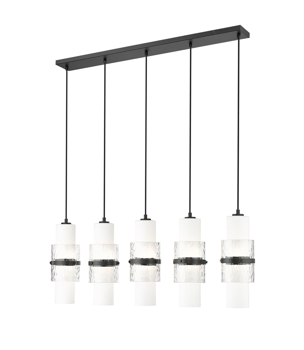 Suspension linéaire multiple Cayden Noir mat, nombre ampoules 5 – Z-Lite