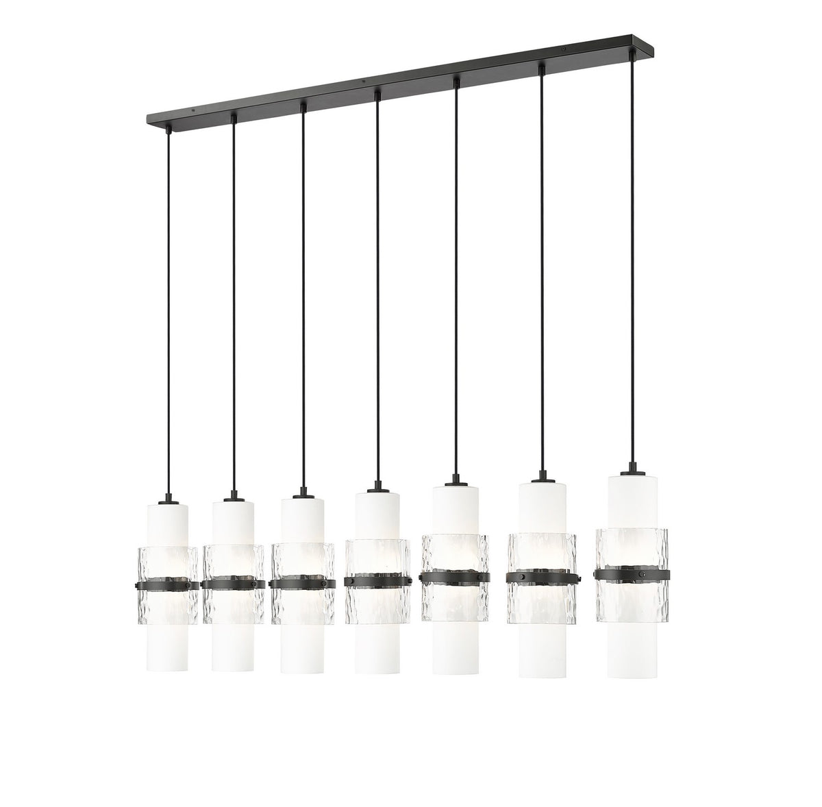 Suspension linéaire multiple Cayden Noir mat, nombre ampoules 7 – Z-Lite