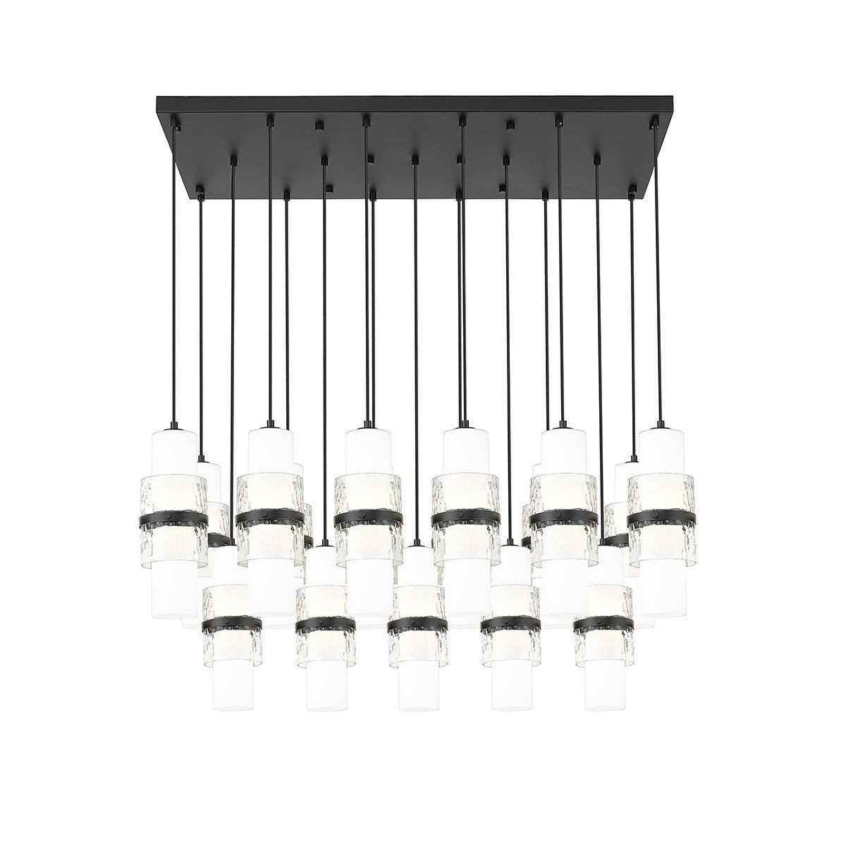Chandelier linéaire Cayden - Noir mat 42" 18" by Z - Lite | Luminaires & cie
