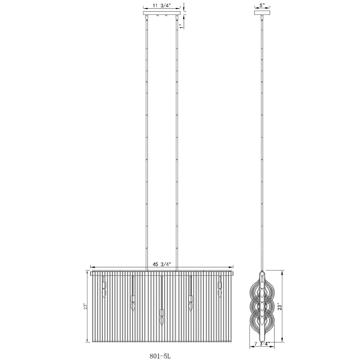 Chandelier linéaire Contour