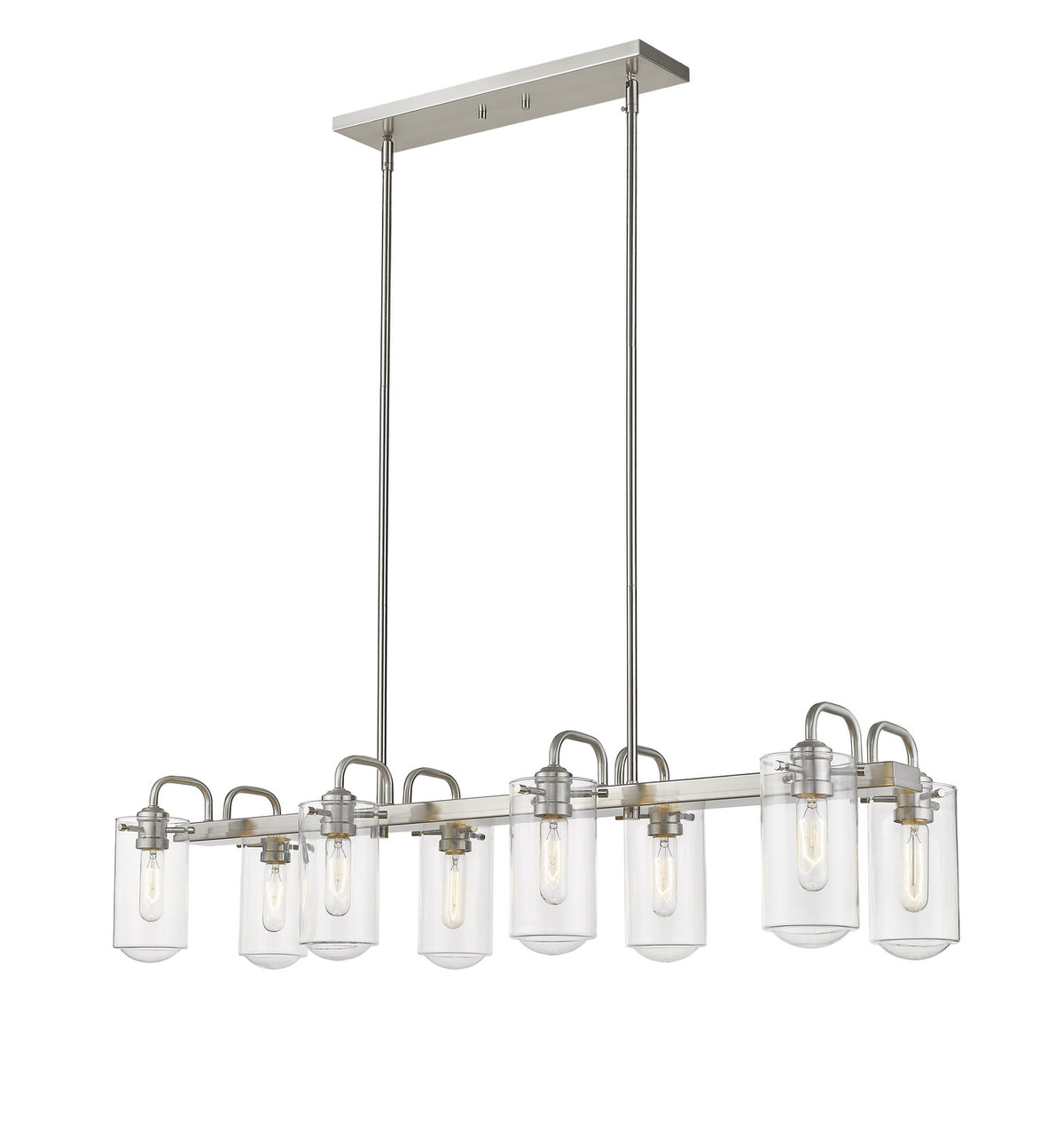Suspension linéaire Delaney Nickel brossé, nombre ampoules 8 – vue 3