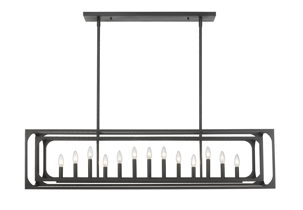 Suspension linéaire Easton Noir mat, nombre ampoules 13 – vue 2