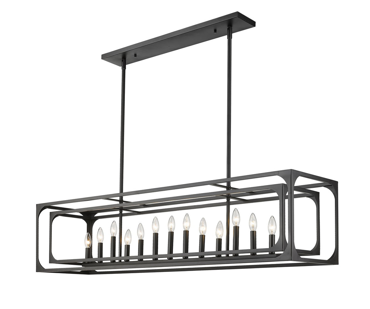 Suspension linéaire Easton Noir mat, nombre ampoules 13 – vue 3