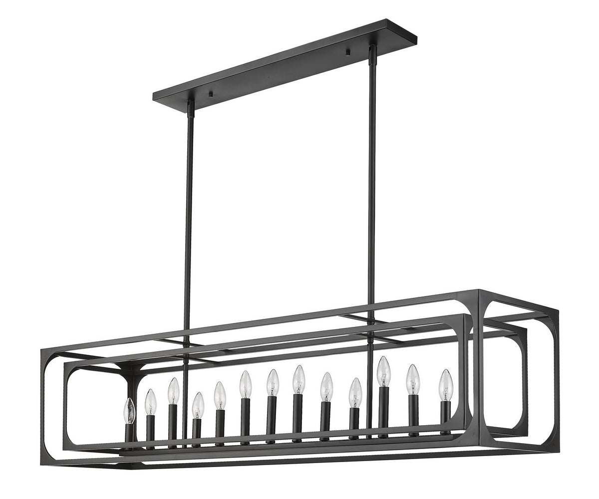 Suspension linéaire Easton Noir mat, nombre ampoules 13 – vue 4