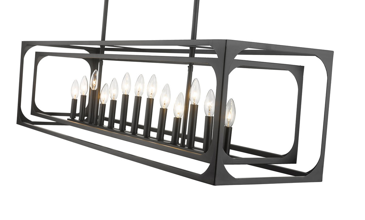Suspension linéaire Easton Noir mat, nombre ampoules 13 – vue 5