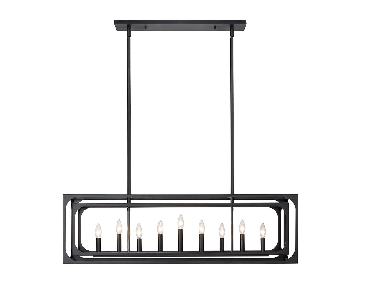 Suspension linéaire Easton Noir mat, nombre ampoules 9 – vue 2