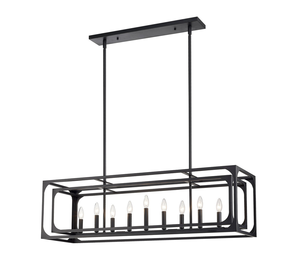 Suspension linéaire Easton Noir mat, nombre ampoules 9 – vue 3