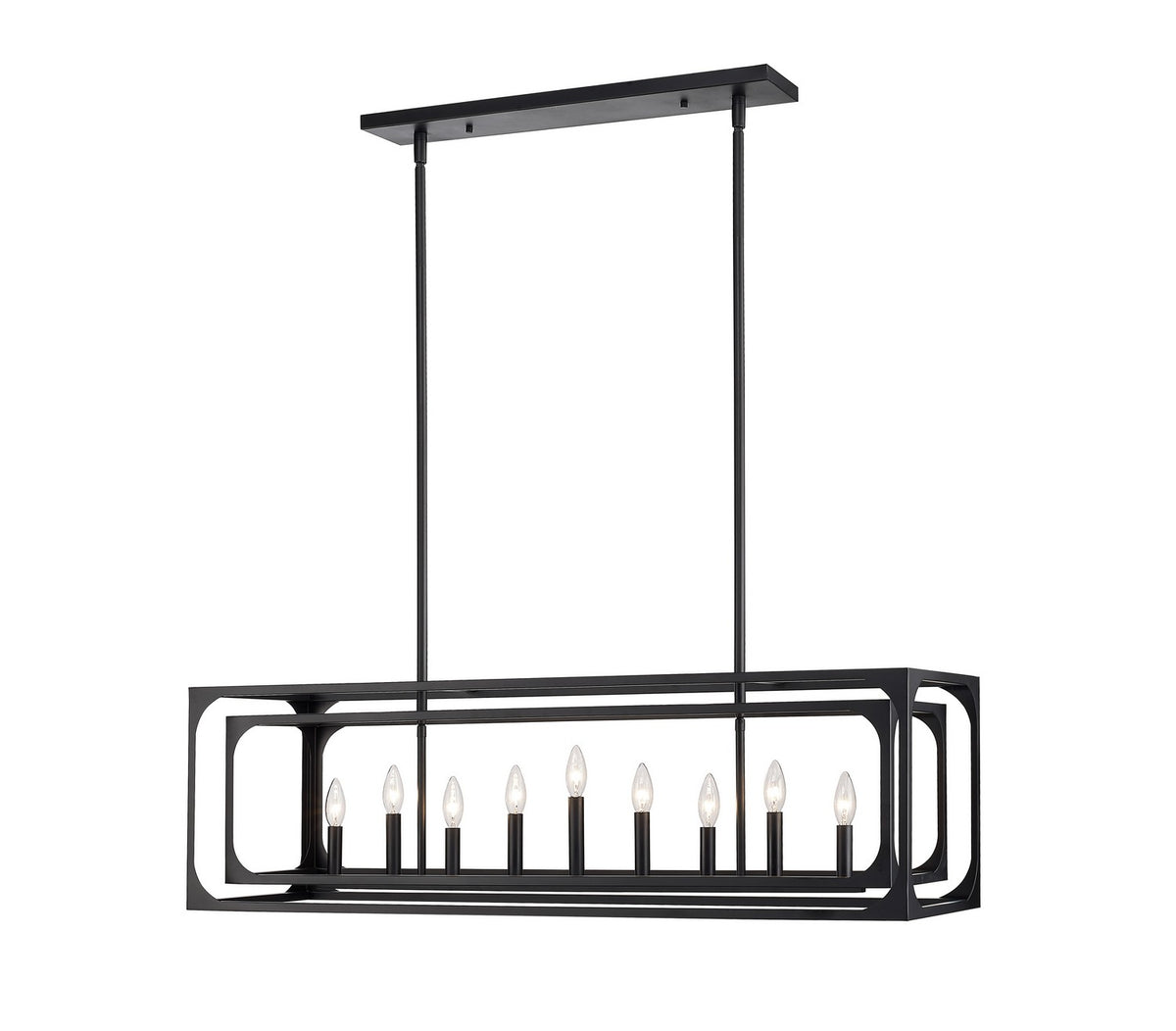 Suspension linéaire Easton Noir mat, nombre ampoules 9 – Z-Lite