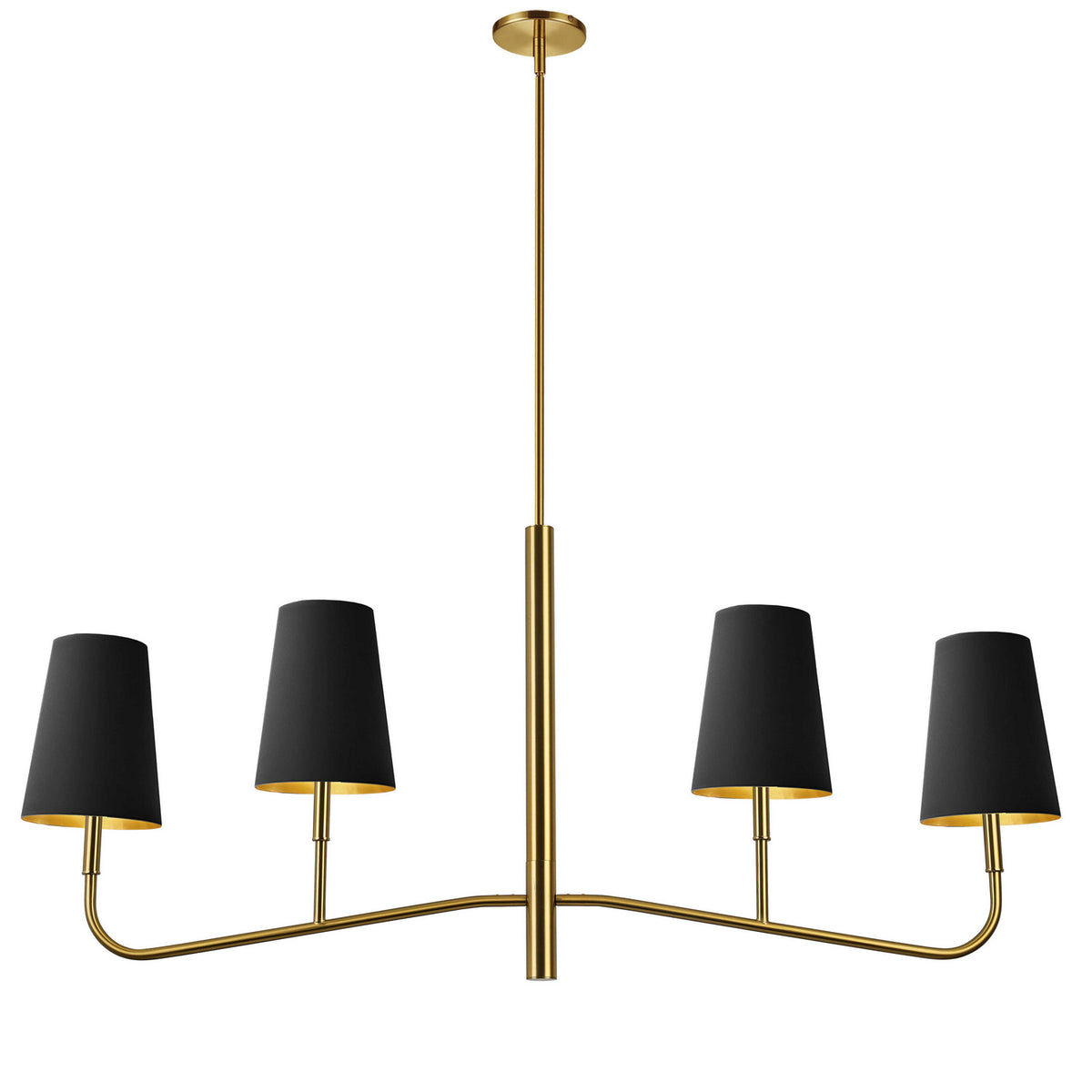 Lustre linéaire Eleanor Laiton vieilli, 53", Noir / Or – Dainolite