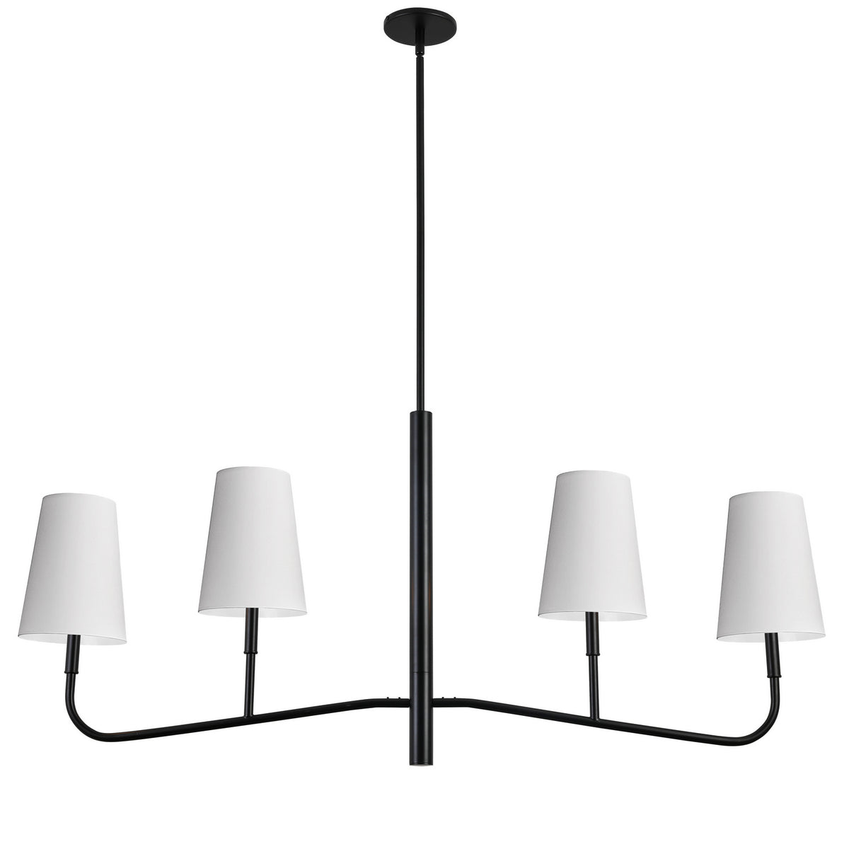 Lustre linéaire Eleanor Noir mat, 53", Blanc – Dainolite