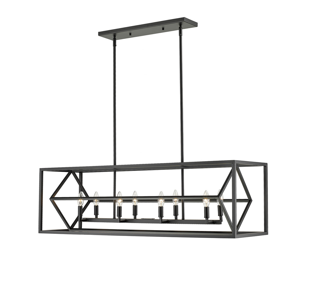 Suspension linéaire Euclid Noir mat, nombre ampoules 8 – Z-Lite