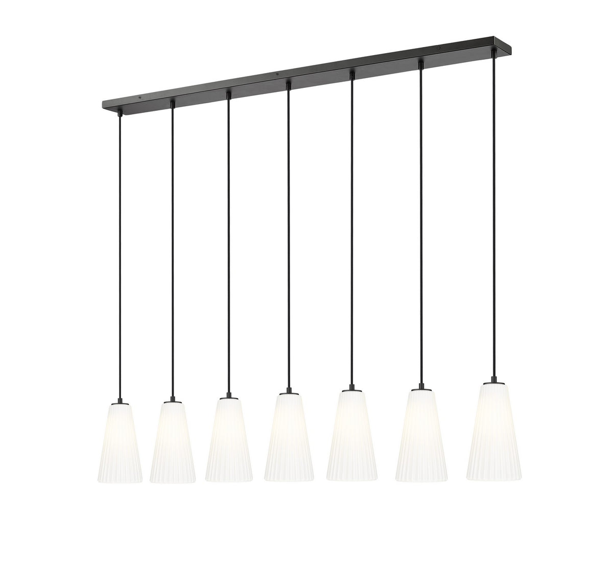 Suspension linéaire multiple Farrell Noir mat, 6", nombre ampoules 7 – Z-Lite