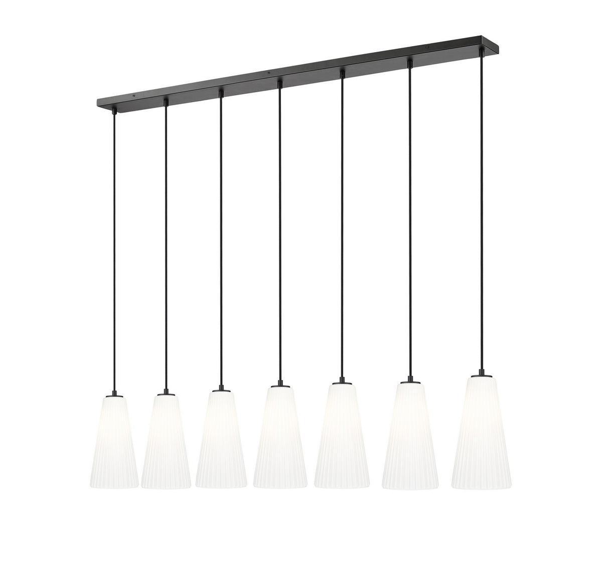 Suspension linéaire multiple Farrell Noir mat, 7 1/4", nombre ampoules 7 – Z-Lite