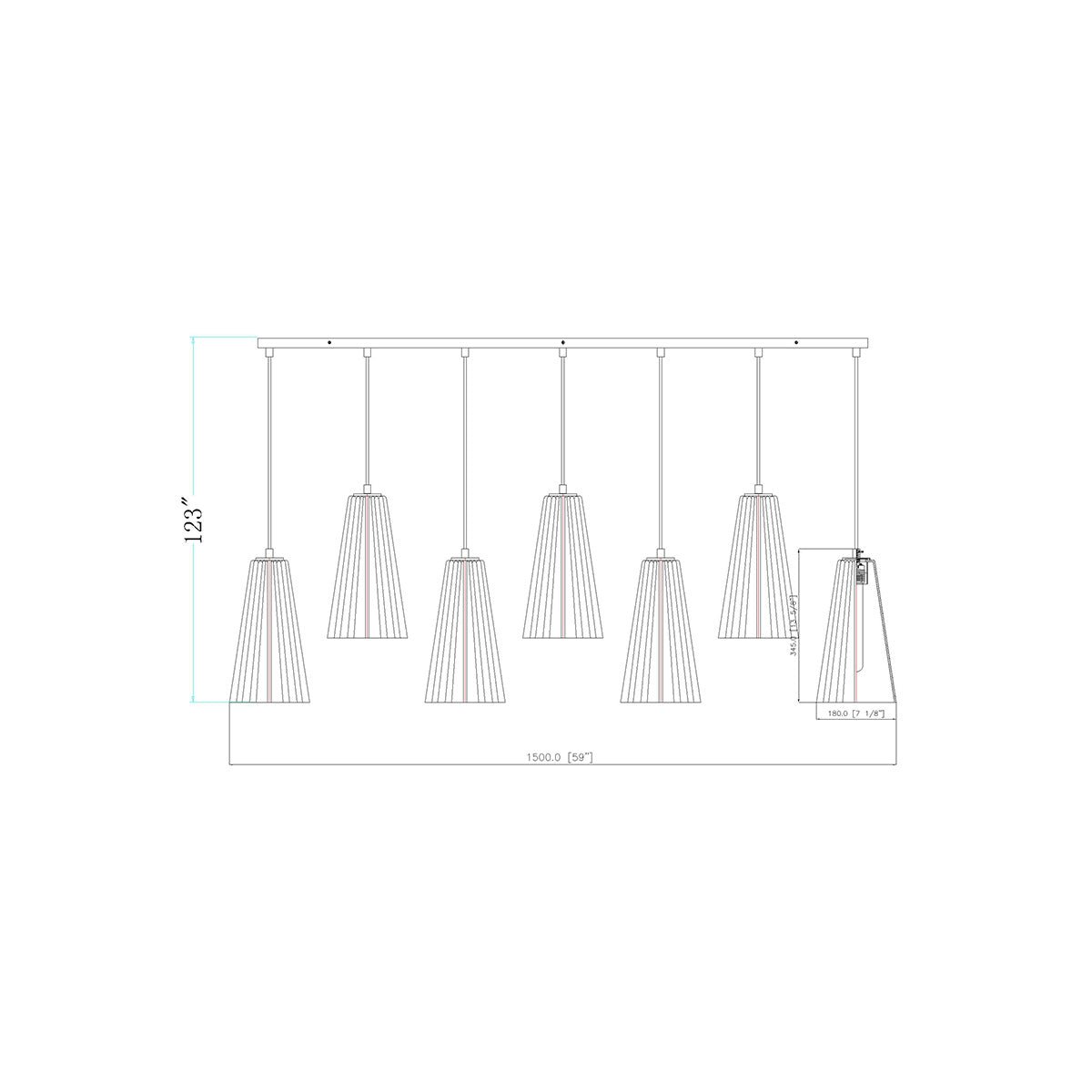 Chandelier linéaire Farrell