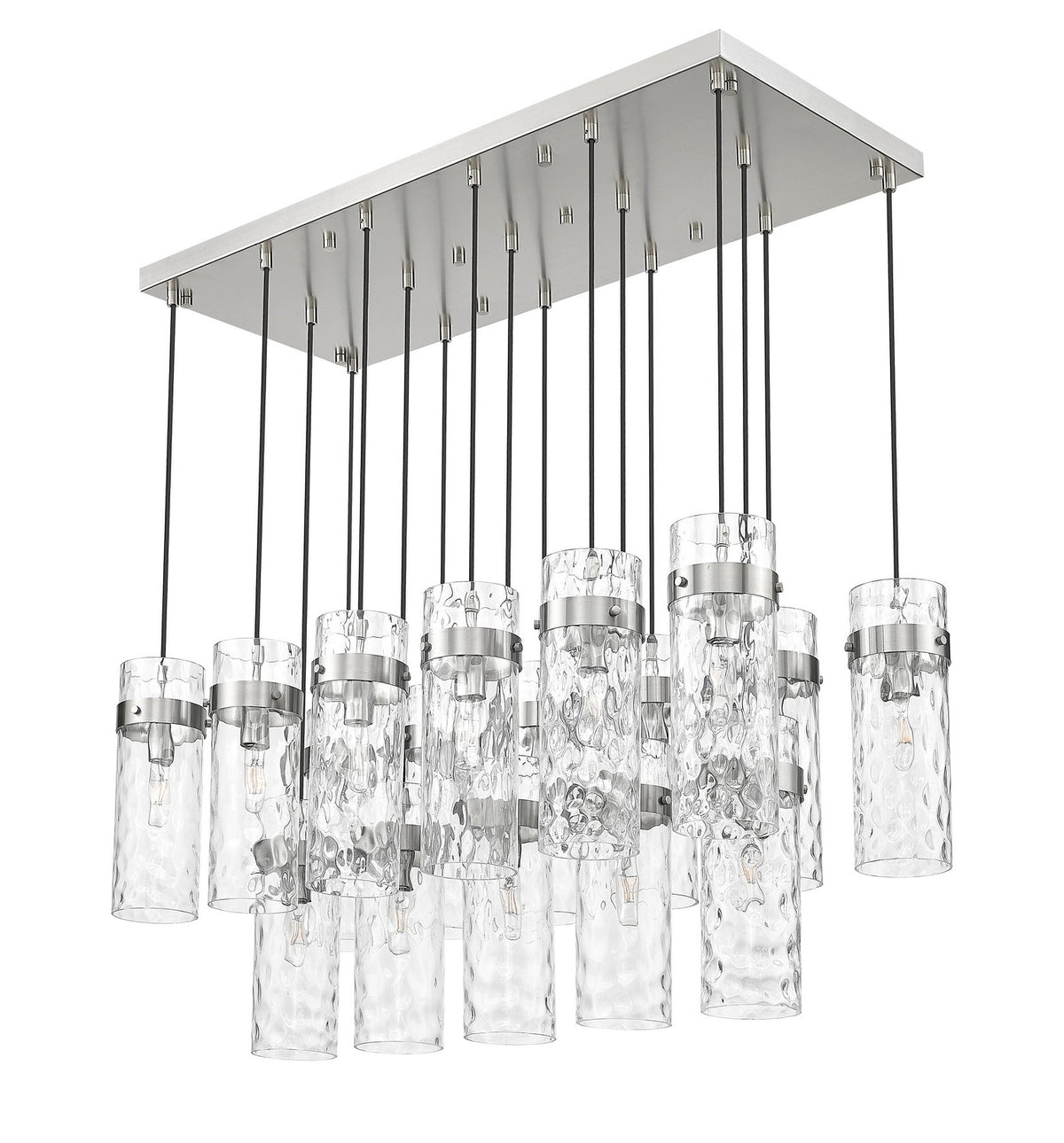 Suspension linéaire multiple Fontaine Nickel brossé, nombre ampoules 17 – vue 4