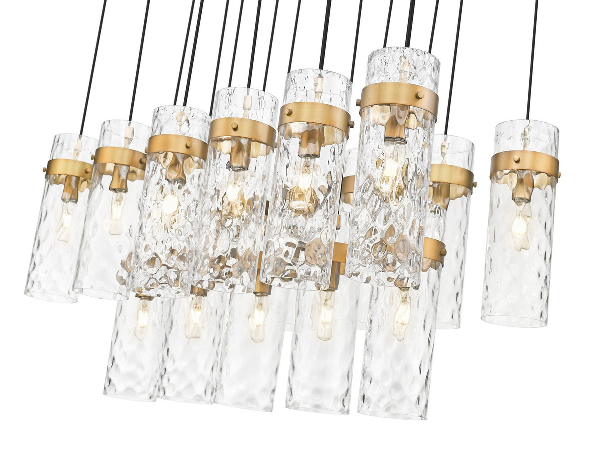 Suspension linéaire multiple Fontaine Laiton frotté, nombre ampoules 17 – vue 5