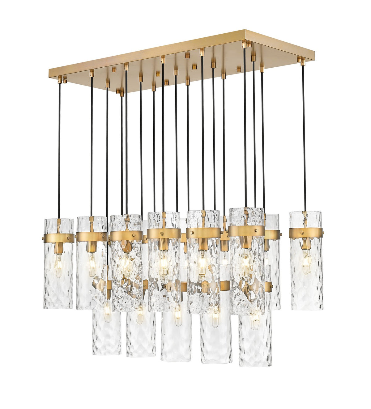 Suspension linéaire multiple Fontaine Laiton frotté, nombre ampoules 17 – Z-Lite