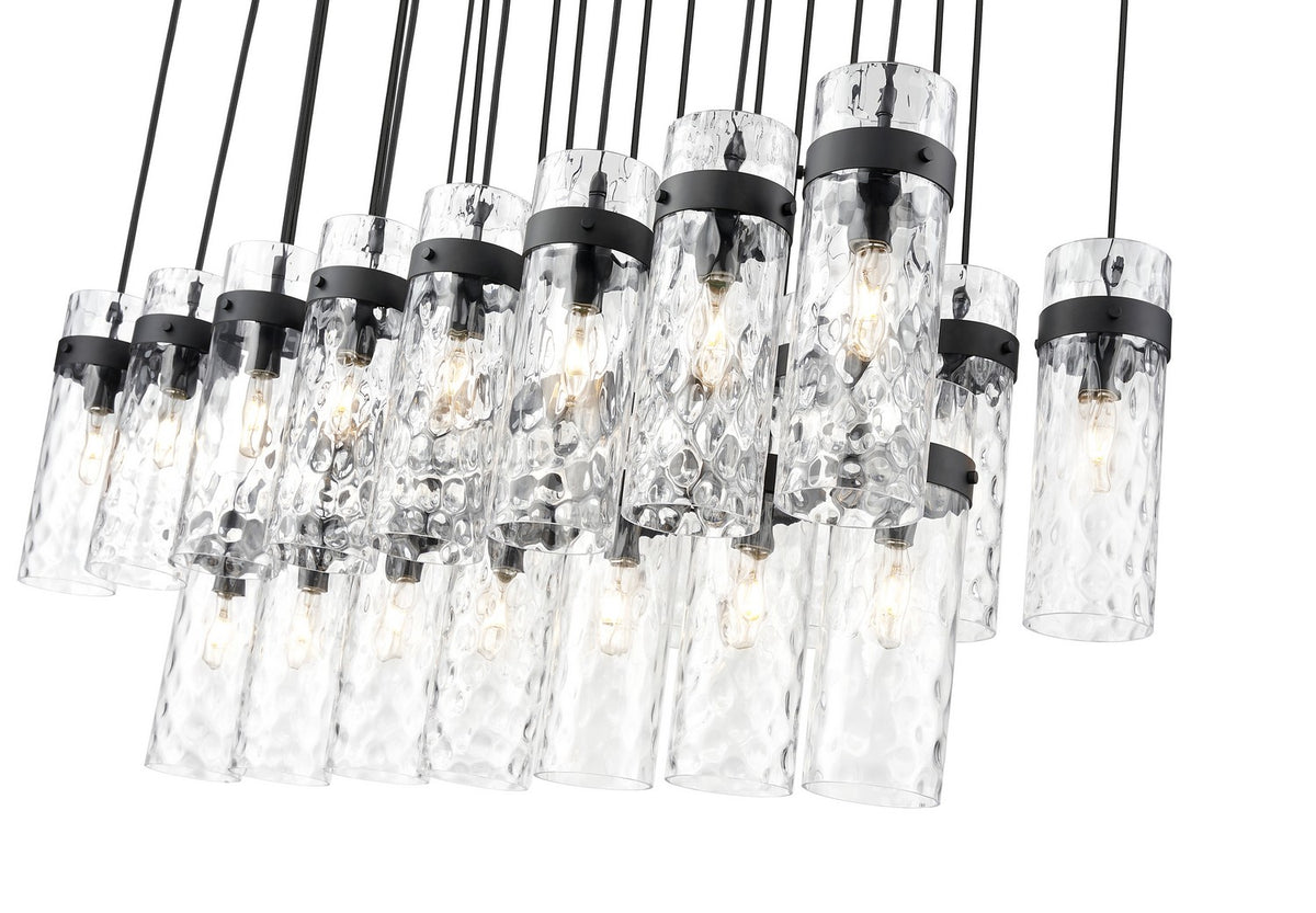 Suspension linéaire multiple Fontaine Noir mat, nombre ampoules 23 – vue 5