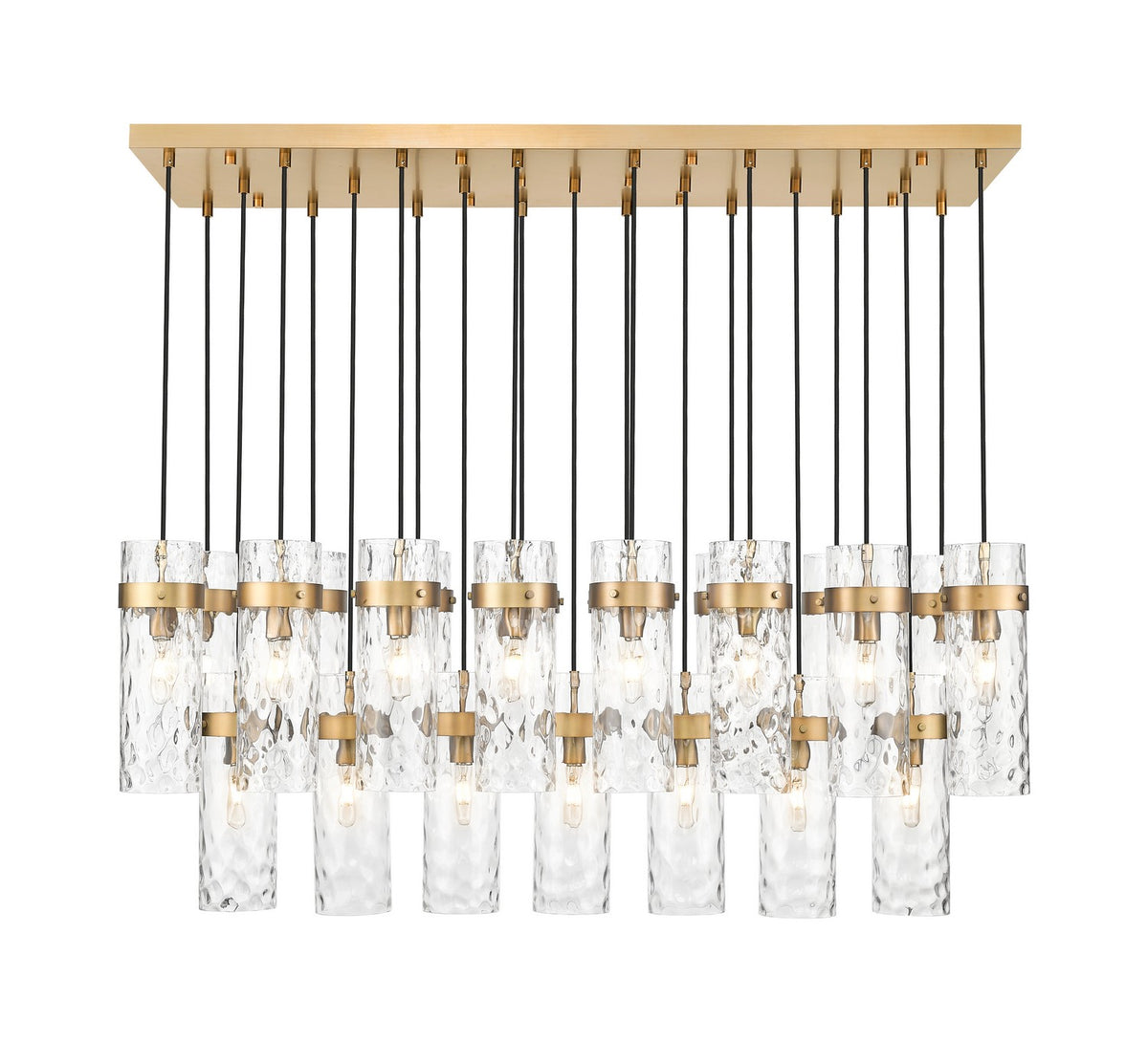 Suspension linéaire multiple Fontaine Laiton frotté, nombre ampoules 23 – vue 3