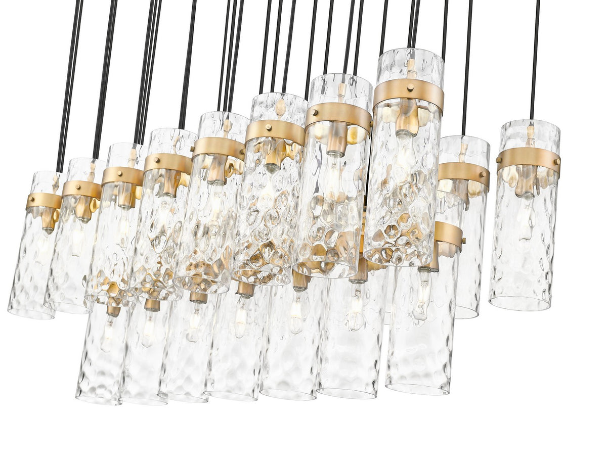 Suspension linéaire multiple Fontaine Laiton frotté, nombre ampoules 23 – vue 5