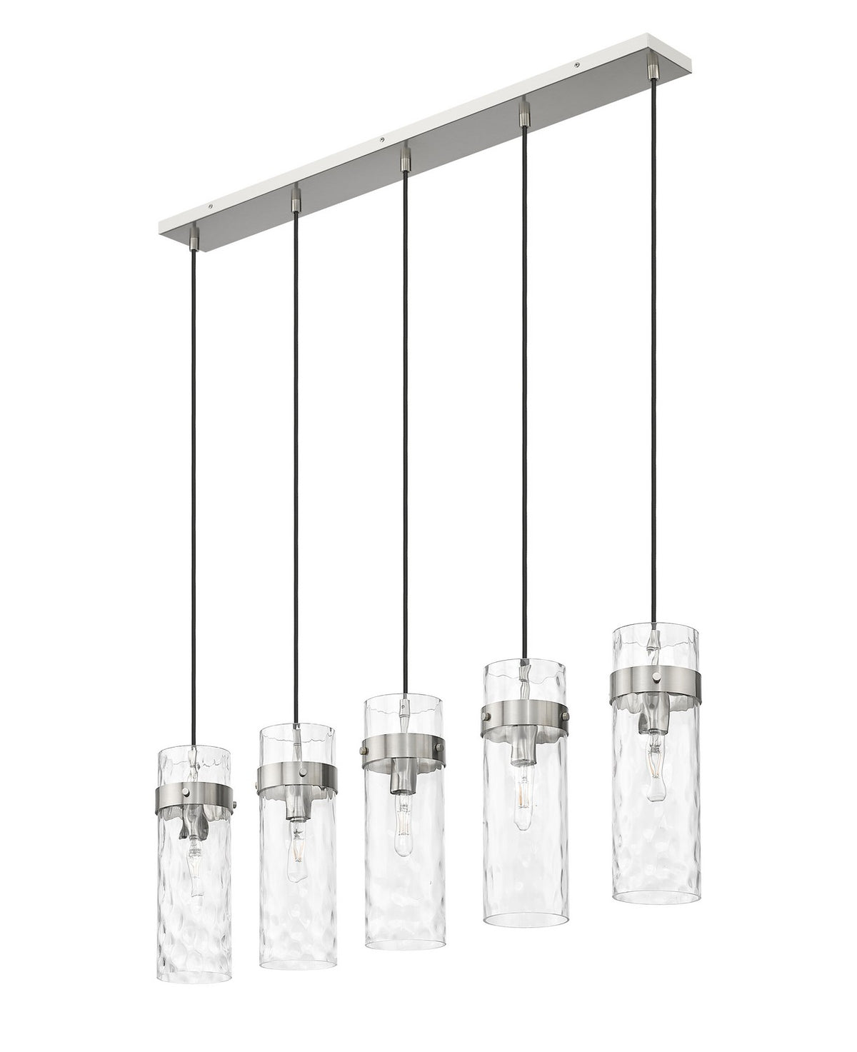 Suspension linéaire multiple Fontaine Nickel brossé, nombre ampoules 5 – vue 4