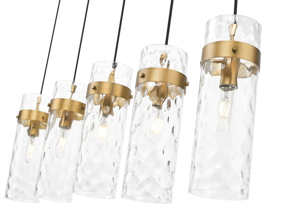 Suspension linéaire multiple Fontaine Laiton frotté, nombre ampoules 5 – vue 5