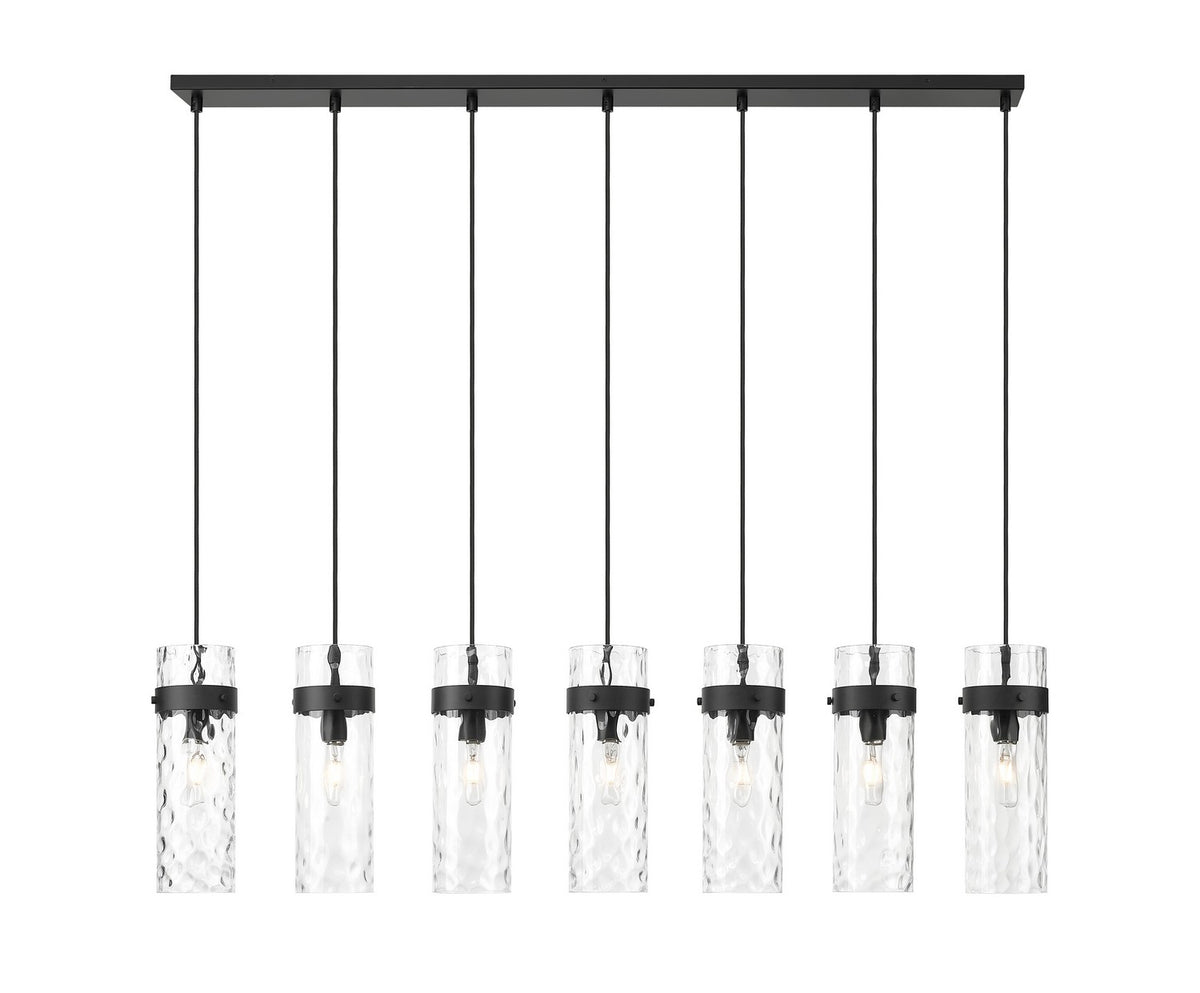 Suspension linéaire multiple Fontaine Noir mat, nombre ampoules 7 – vue 3