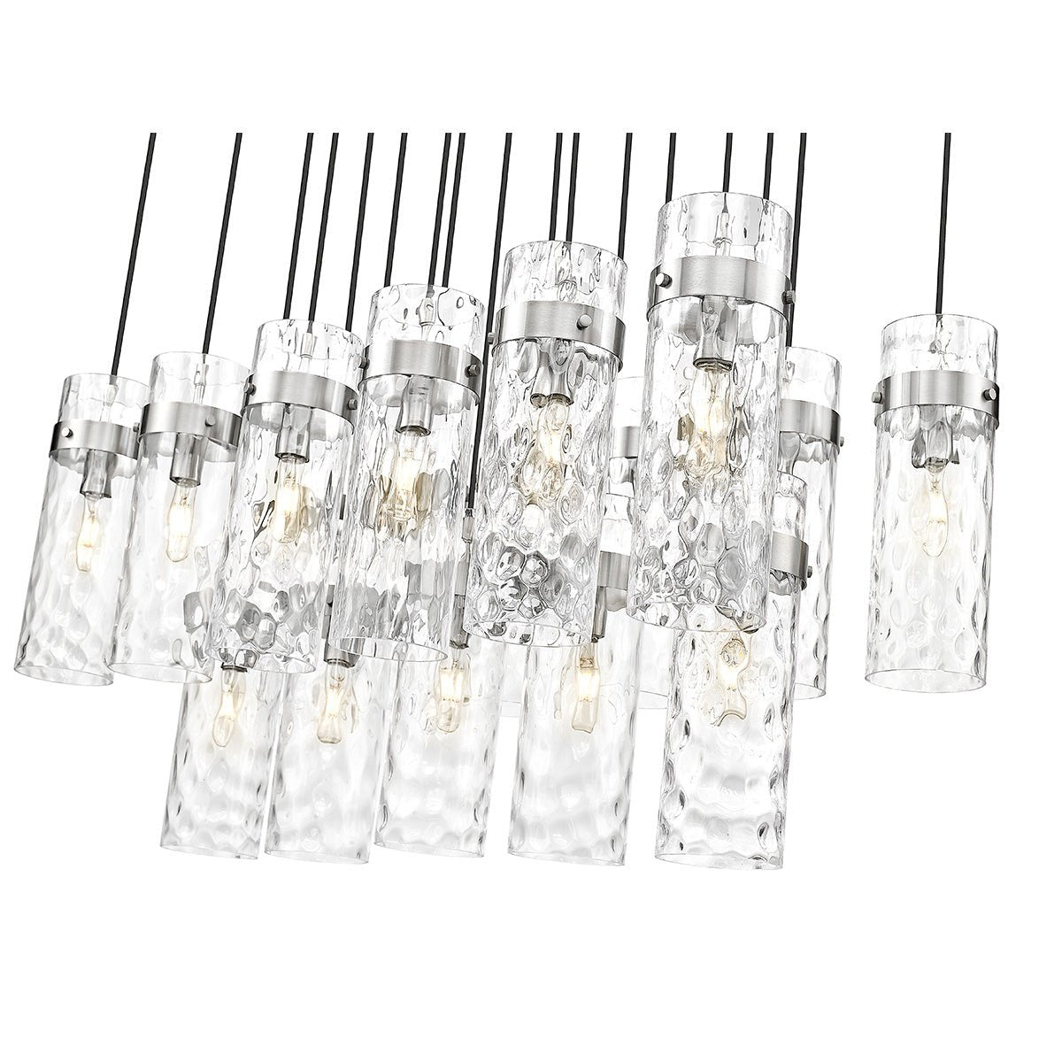 Chandelier linéaire Fontaine - Nickel brossé 44 1/4" 20 1/4" by Z - Lite | Luminaires & cie