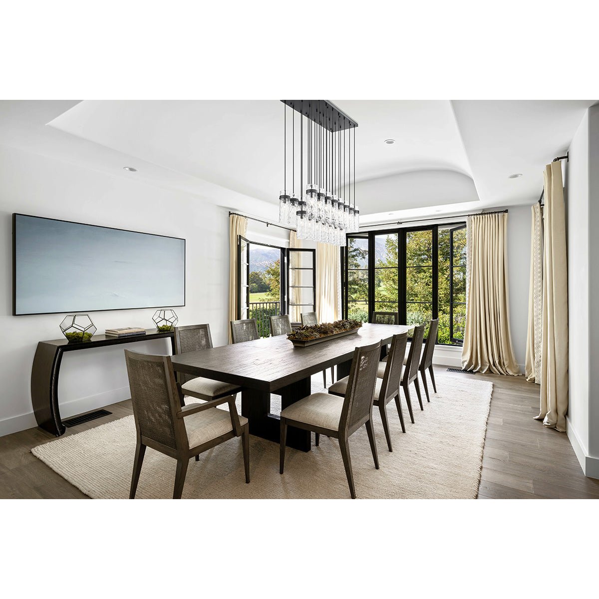 Chandelier linéaire Fontaine - Noir mat 54 1/2" 20 1/4" by Z - Lite | Luminaires & cie