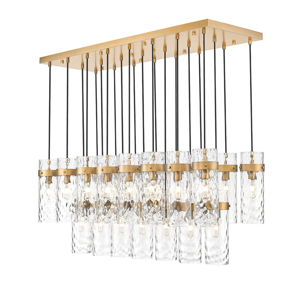 Chandelier linéaire Fontaine - Laiton frotté 54 1/2" 20 1/4" by Z - Lite | Luminaires & cie