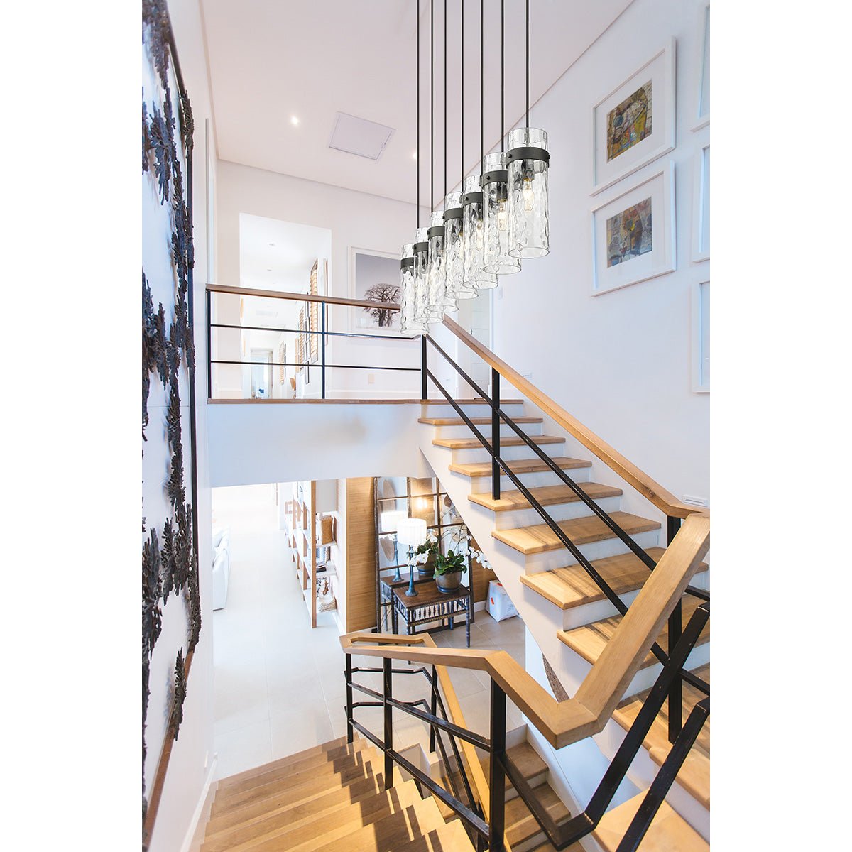 Chandelier linéaire Fontaine - Noir mat 56 3/4" 5 1/4" by Z - Lite | Luminaires & cie