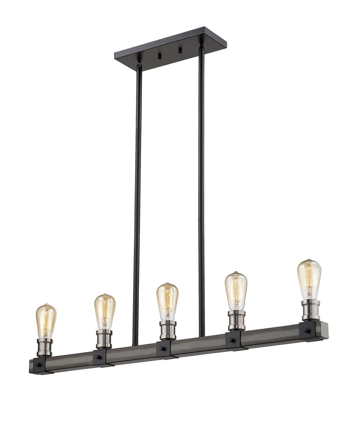 Suspension linéaire Kirkland Bardeau gris cendré, nombre ampoules 5 – vue 2