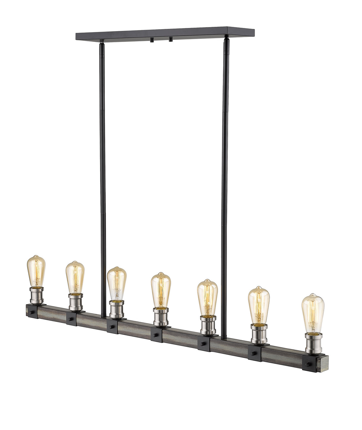 Suspension linéaire Kirkland Bardeau gris cendré, nombre ampoules 7 – vue 3