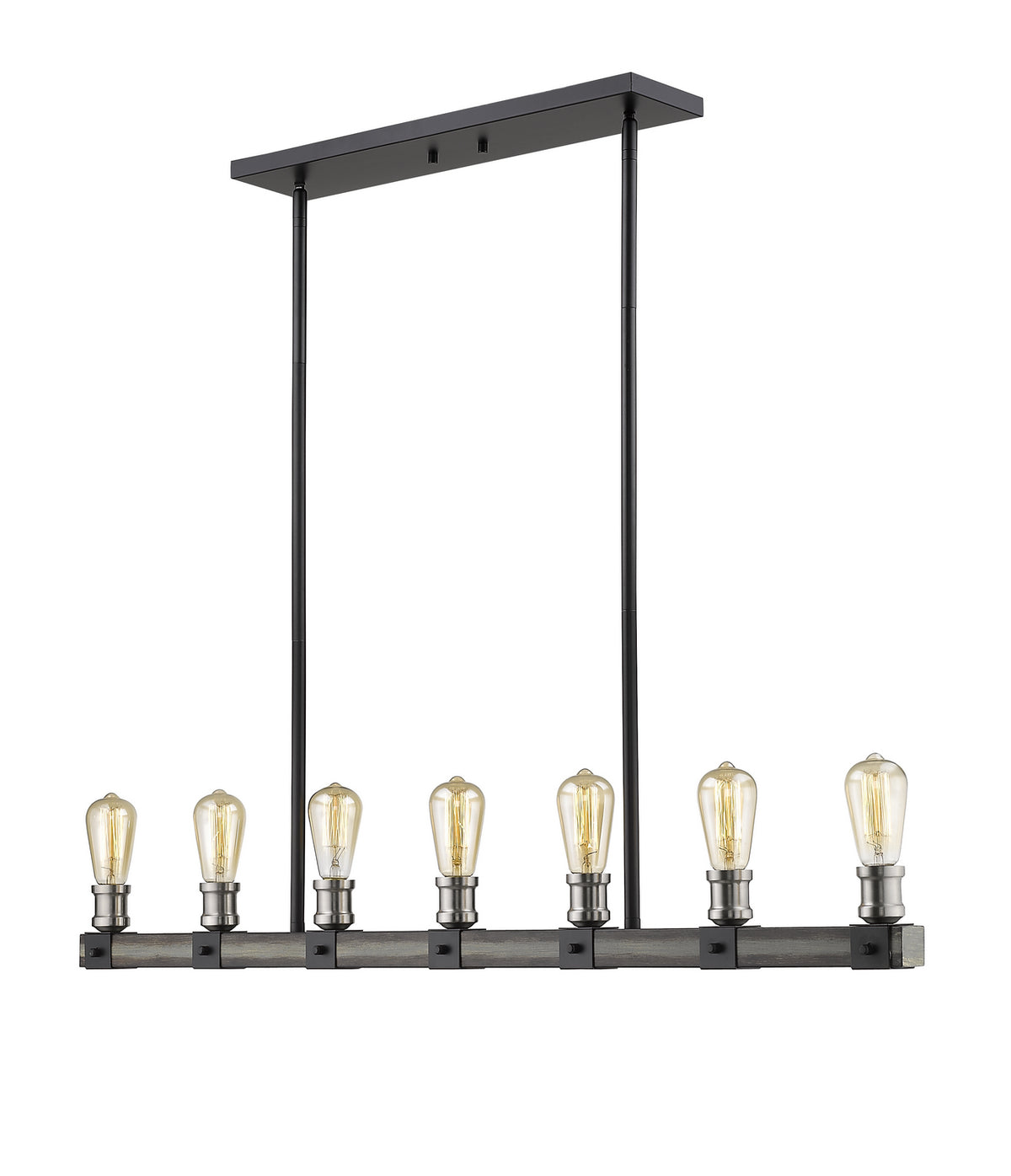 Suspension linéaire Kirkland Bardeau gris cendré, nombre ampoules 7 – Z-Lite