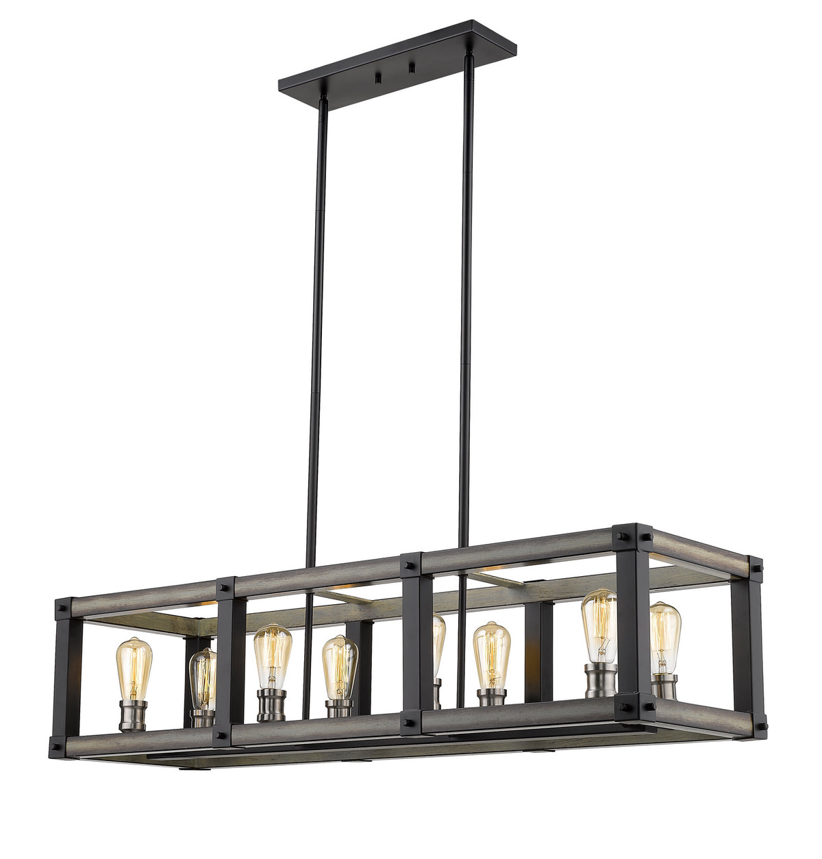 Suspension linéaire Kirkland Bardeau gris cendré, nombre ampoules 8 – vue 2