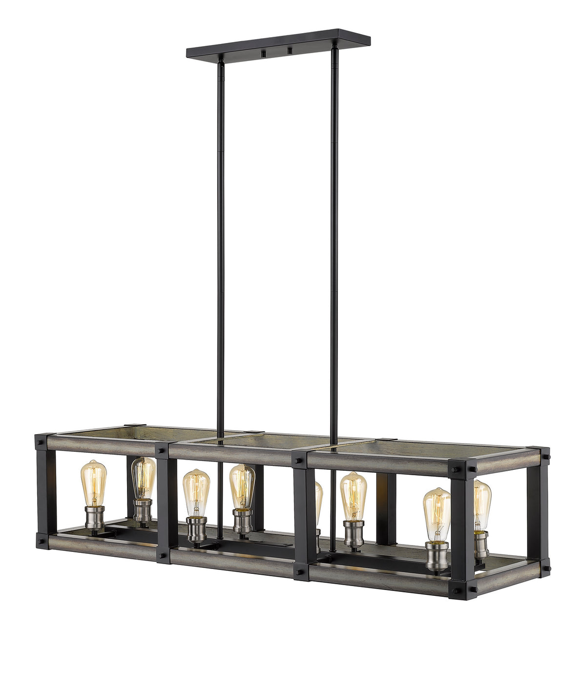 Suspension linéaire Kirkland Bardeau gris cendré, nombre ampoules 8 – vue 3
