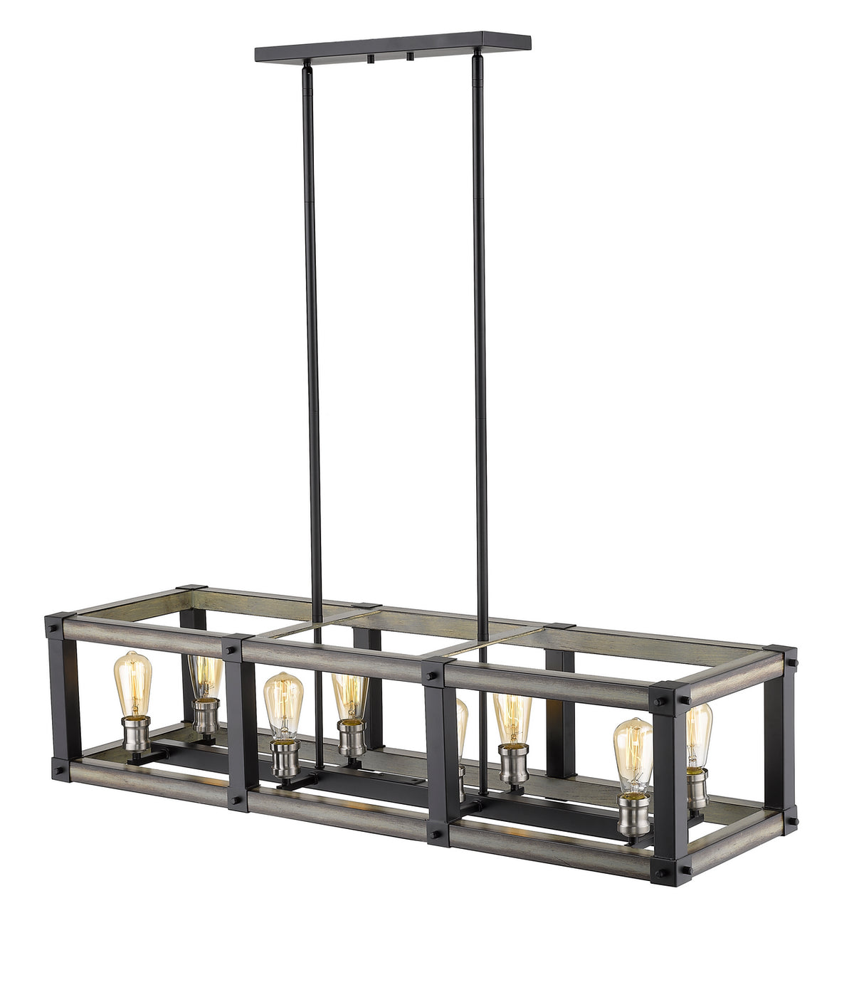 Suspension linéaire Kirkland Bardeau gris cendré, nombre ampoules 8 – vue 4