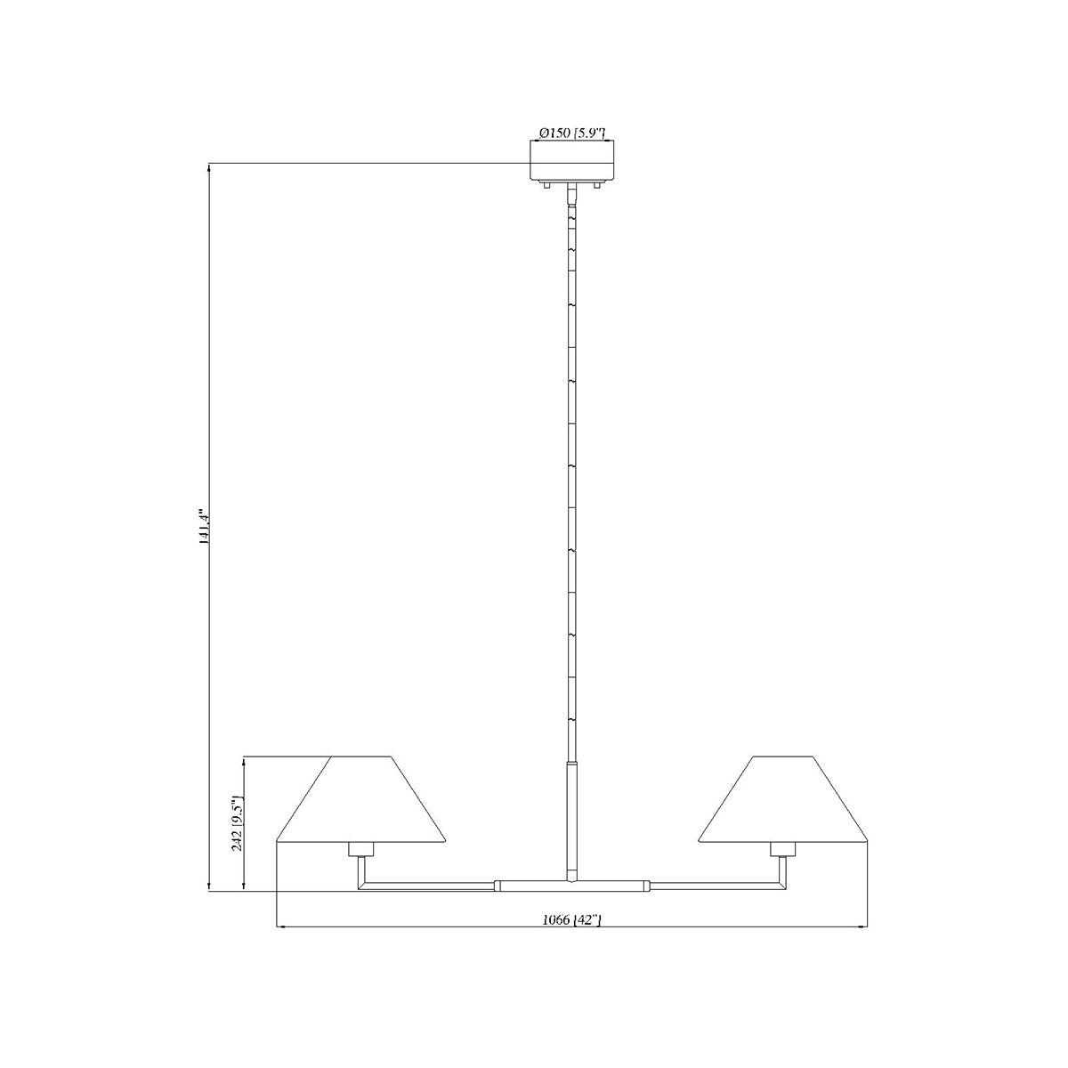 Chandelier linéaire Leila - Nickel brossé 42" by Z - Lite | Luminaires & cie