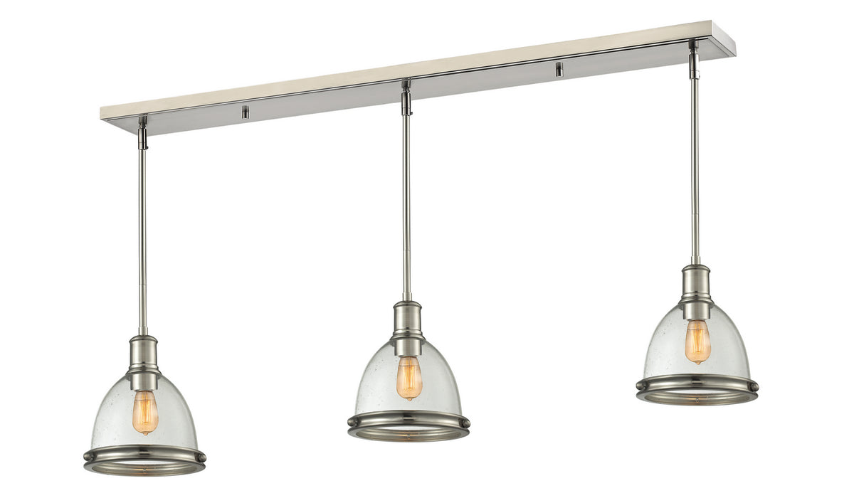 Suspension linéaire Mason Nickel brossé, Grené transparent, 9 3/4" – Z-Lite