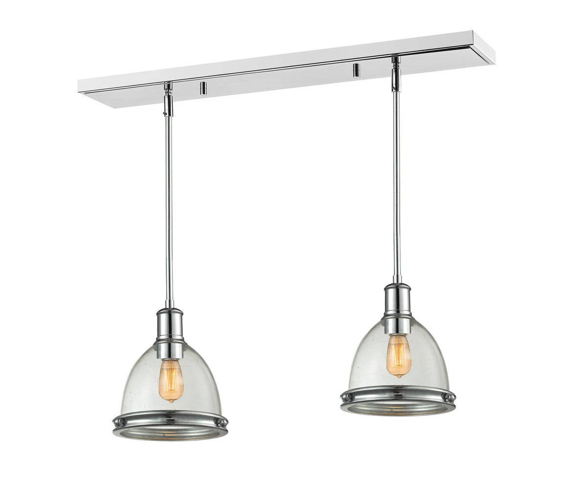Suspension linéaire Mason Chrome, Grené transparent, 12.45" – Z-Lite