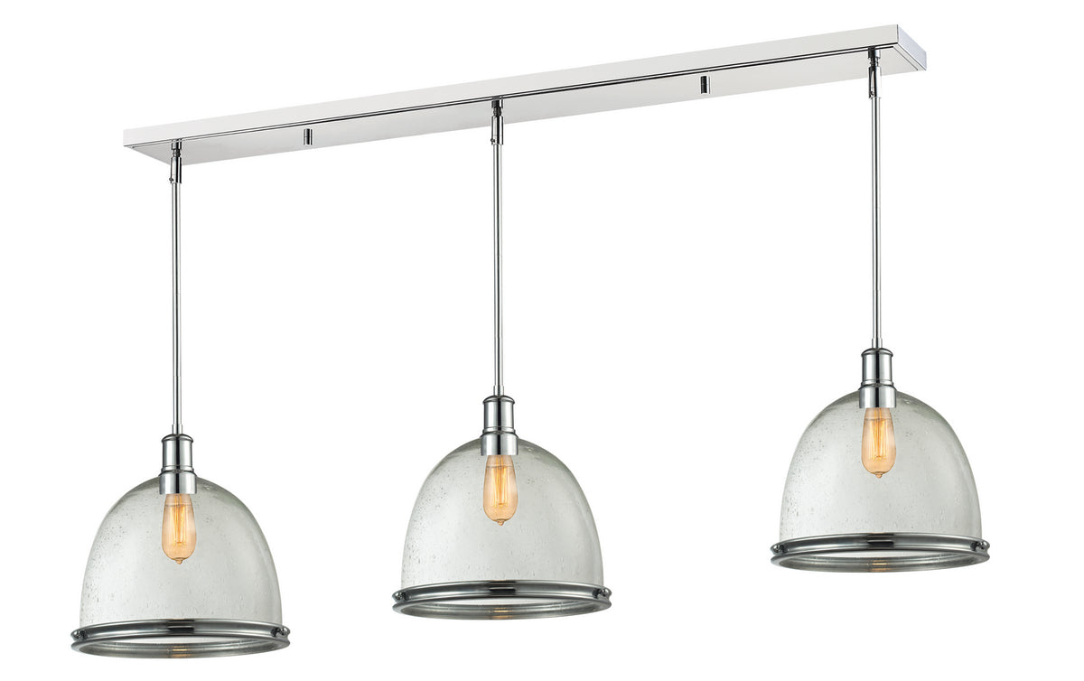Suspension linéaire Mason Chrome, Grené transparent, 14" – Z-Lite