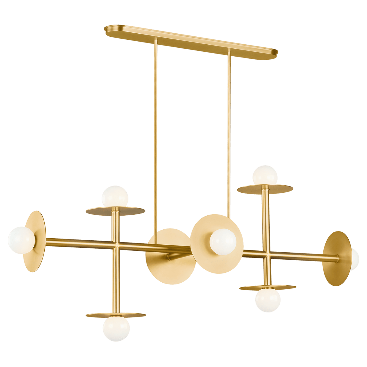 Chandelier linéaire Nodes - Laiton brûlé 20 5/8" by Visual Comfort Studio | Luminaires & cie