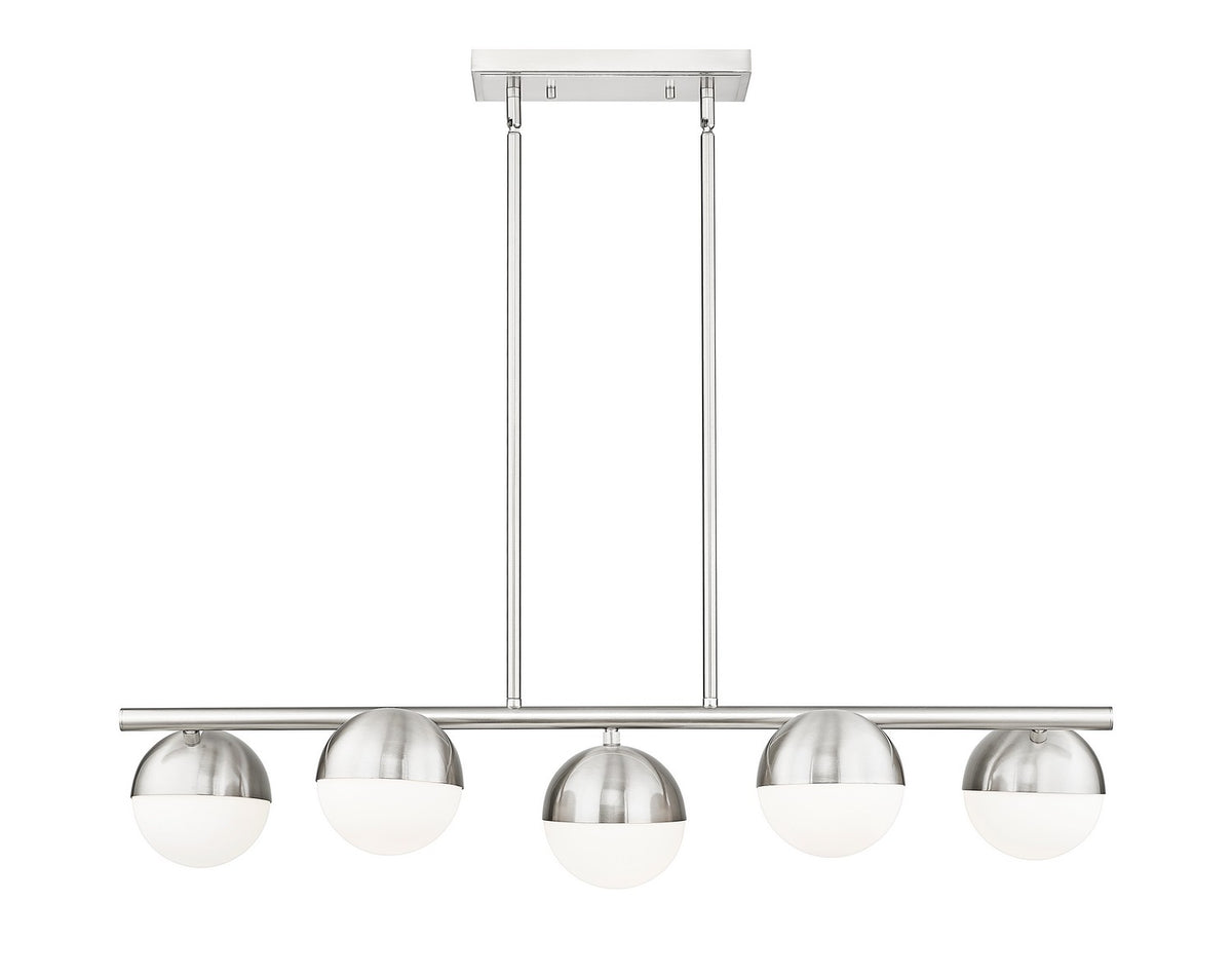 Suspension linéaire Realm Sphere Nickel brossé, nombre ampoules 5 – vue 3