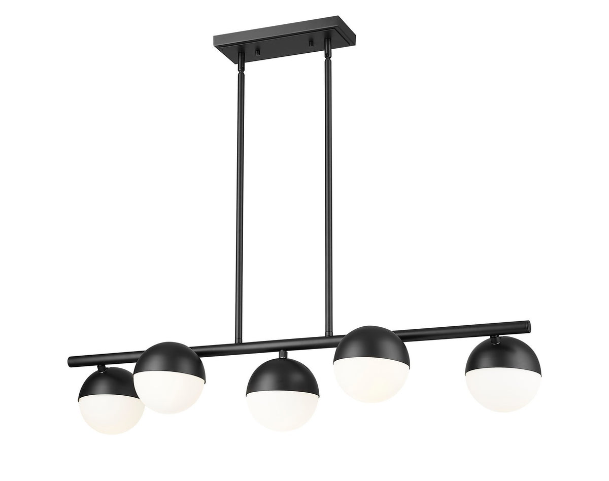 Suspension linéaire Realm Sphere Noir mat, nombre ampoules 5 – vue 2