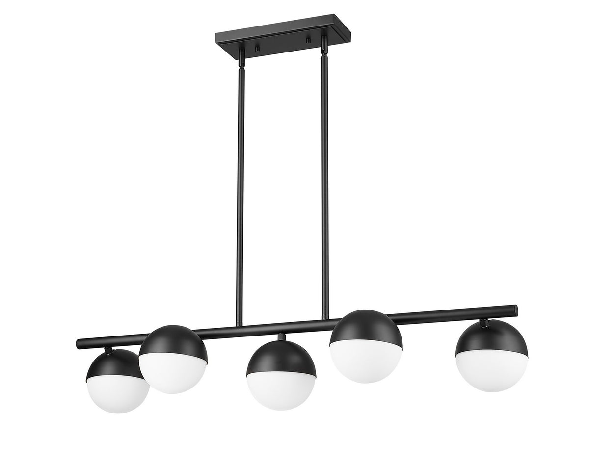 Suspension linéaire Realm Sphere Noir mat, nombre ampoules 5 – vue 4