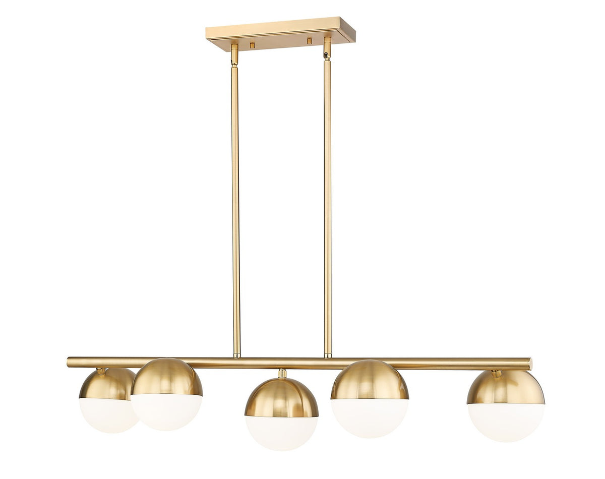 Suspension linéaire Realm Sphere Or moderne, nombre ampoules 5 – Z-Lite