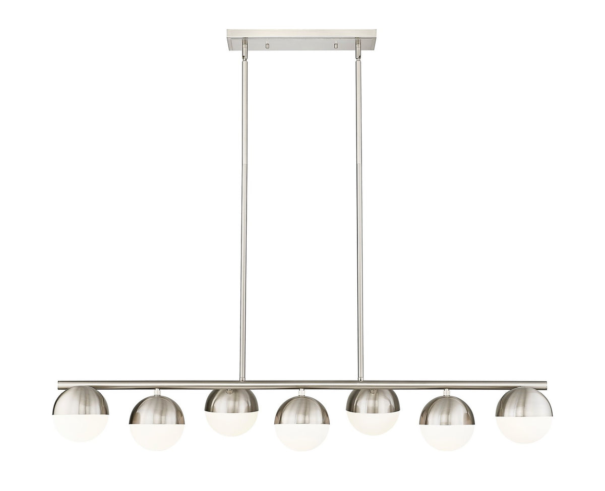 Suspension linéaire Realm Sphere Nickel brossé, nombre ampoules 7 – vue 2